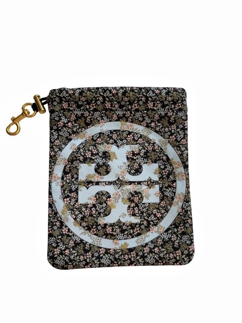 Tory Burch Floral Logo Drawstring Pouch Bag